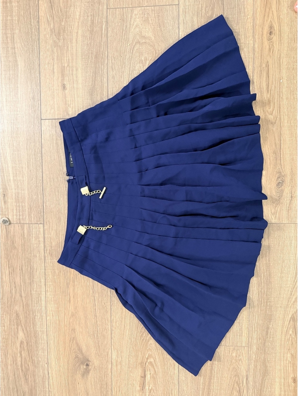 Lauren Ralph Lauren Women’s Navy Blue Pleated A-Line Skater Skirt Size 10
